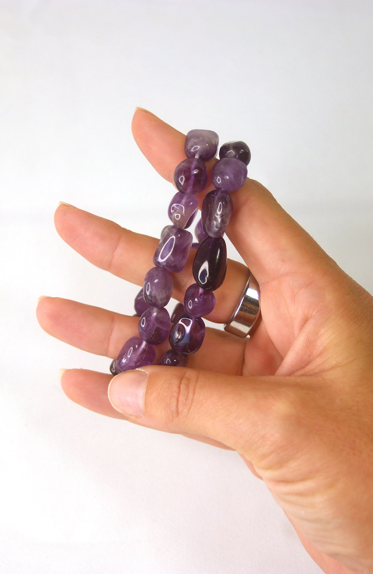 Amethyst 12mm Nugget HG Bracelet 454